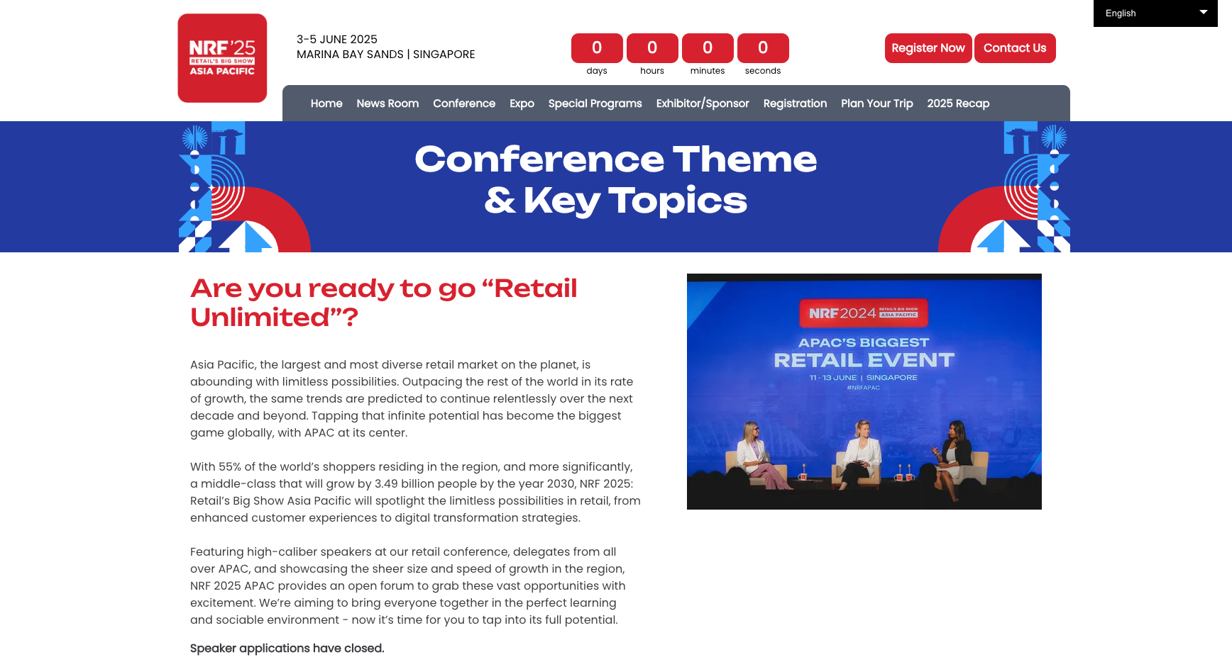 NRF 2025 Retail’s Big Show Asia Pacific WEBサイトより